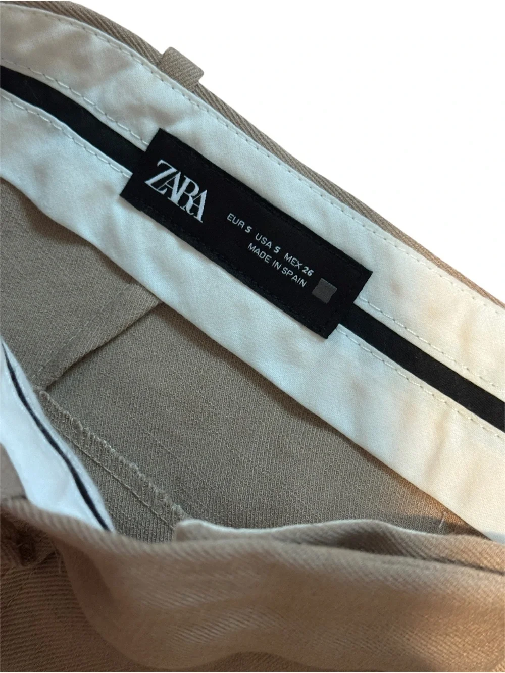 Zara Wide-Leg Linen Trousers in Beige